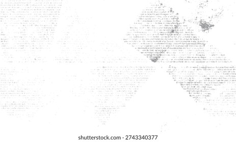 Faded grey text on white background. distressed paper texture. abstract background