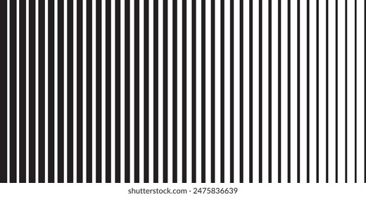 Faded halftone black lines isolated on white background.  Degraded fades stripe. Vector Illustration.