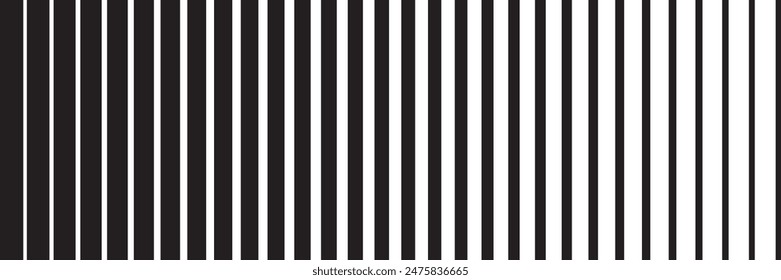 Faded halftone black lines isolated on white background.  Degraded fades stripe. Vector Illustration.
