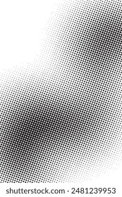 Faded Halftone Pattern for Prints. Abstract Gradient Background. Black Geometric Effect