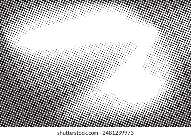 Faded Halftone Pattern for Prints. Abstract Gradient Background. Black Geometric Effect