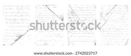 Faded handwritten script on aged paper with diagonal lines and scattered dots