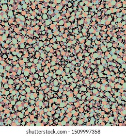 Faded muted psychedelic animal fur print.  Layered seamless repeat vector pattern swatch.  Funky artificial camouflage.  Neo mint, pink, yellow, blue.