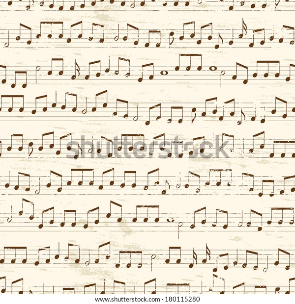 Faded Old Random Musical Notes Background Stock Vector Royalty