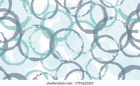 Impresión de tela de geometría de círculos pintados con sombra. Elementos de bloqueo circular superpuestos vectores de patrón sin fisuras. Diseño de tejido geométrico de círculos de textura gruesa.