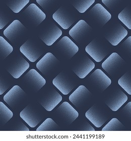 Faded Rhombus Grid Seamless Pattern Trend Vector Blue Abstract Background. Visually Stylish Half Tone Art Illustration for Textile Print. Repetitive Graphic Abstraction Wallpaper Dot Work Texture