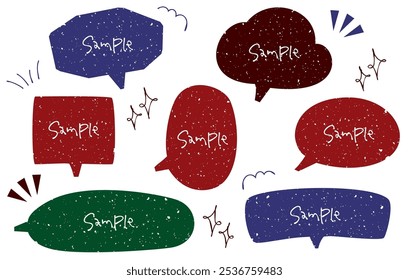 Faded stamp design speech bubble (dark color)
