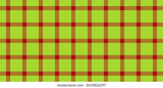 Faded tartan pattern fabric, regular background plaid seamless. Repeatable patterns check texture textile vector in lime and red color.