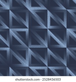 Triángulos desvanecidos Rejilla Geométrica Patrón sin fisuras Tendencia Azul Fondo de Vector Abstractas. Ilustración de arte de semitono triangular para impresión textil moderna. Abstracción gráfica interminable Fondo de pantalla contemporáneo