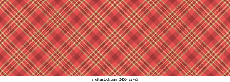 Faded vector check plaid, endless tartan fabric seamless. Menu pattern textile texture background in red and lime color.