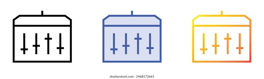 fader icon. Linear, Blue Fill and Gradient Style Design Isolated On White Background
