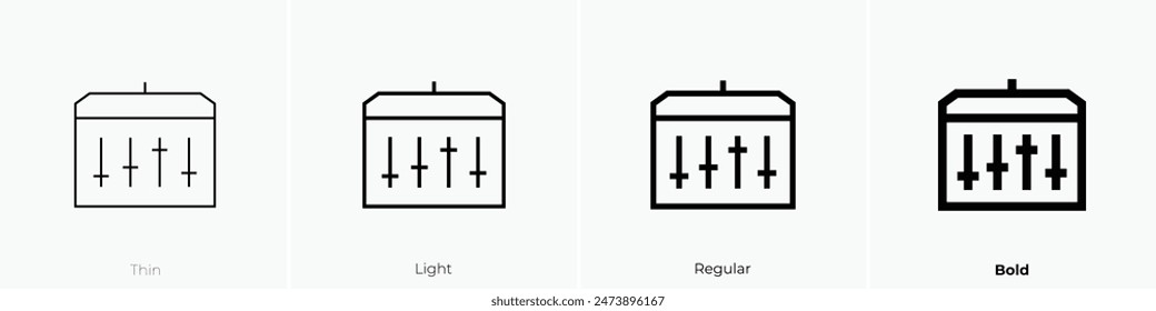 fader icon. Thin, Light Regular And Bold style design isolated on white background