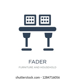 fader icon vector on white background, fader trendy filled icons from Furniture and household collection, fader vector illustration
