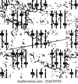 Faders pattern, grunge, black image on white background