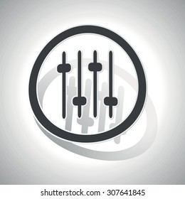 Faders sign sticker, curved, with outlining and shadow