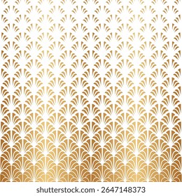 Fades pattern. Gold abstract degraded shape isolated on white background. Fading golden geometric halftone border. Gradient fadew contemporary texture. Modern faded design prints. Vector illustration