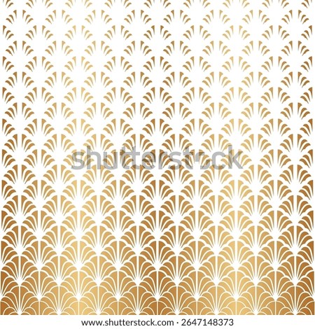 Fades pattern. Gold abstract degraded shape isolated on white background. Fading golden geometric halftone border. Gradient fadew contemporary texture. Modern faded design prints. Vector illustration