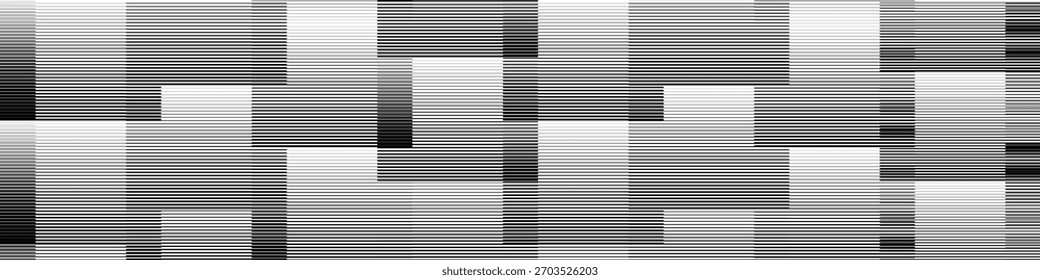 Fundo de linhas paralelas de cor branca preta esmaecida. Padrão de linhas de gradação. Vetor de plano de fundo de textura de meio-tom distribuído de gradiente