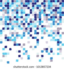 Fading blue and violet pixel pattern. Colorful rough pixel background. Vector illustration for your graphic design.