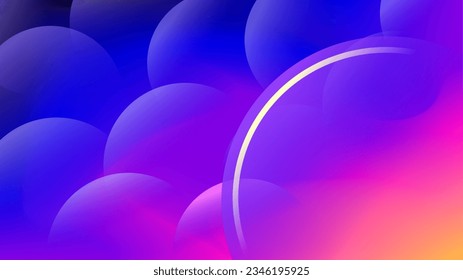 Fading bubble worlds with half submerged circle twilight background