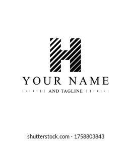 Fading H logo letter design. Vector logotype