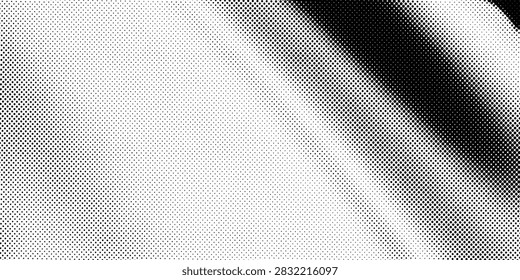 Fading hexagon gradient texture. Vanishing honeycomb pattern background. Geometric hexagonal halftone tech overlay backdrop. Black grunge halfton wallpaper. Vector retro dot texure wallpaper