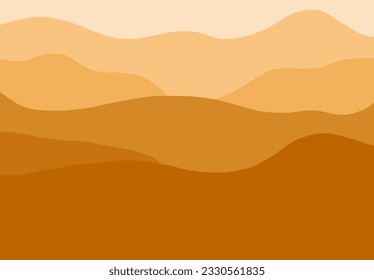 Fading Landscape Mountain View in Orange