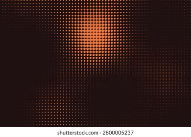 Fading orange halftone dot pattern with radial intensity gradient dotpattern radialgradient