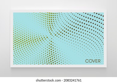 Fading pattern of solid circle dots. Wavy dotted background. 3d vector illustration with particles.