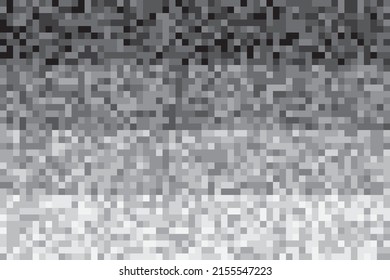 Fading Pixel Pattern Background. Black And White Pixel Background. Vector Illustration.