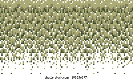 Fading pixel pattern background. Green and white pixel background. Vector illustration.