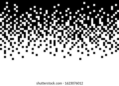 Fading pixel pattern background.Black and white pixel background. Vector illustration.