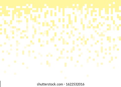 Fading pixel pattern background.Yellow and white pixel background. Vector illustration.