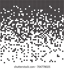 Fading pixel pattern. Black and white pixel background. Vector illustration for your graphic design.