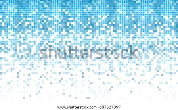 フェードするピクセルパターン 青と白のピクセル背景 グラフィックデザイン用のベクターイラスト グラフィックデザイン用のベクターイラスト のベクター画像素材 ロイヤリティフリー