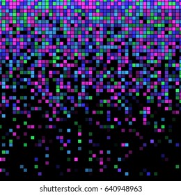 Fading pixel pattern. Pink, violet and black pixel background. Vector illustration for your graphic design.