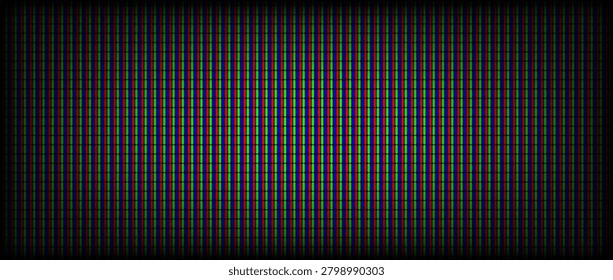 Fading RGB screen pixel background. LCD display grid dots wallpaper. LED TV screen pattern. Red Green Blue diode pixels videowall concept. Projector or television monitor texture backdrop. Vector