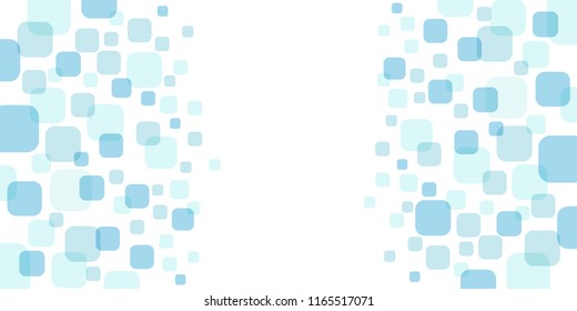 Fading squares pattern in blue color isolated on white background by transparent squares round corner overlay with space for text for background in concept technology or presentation template
