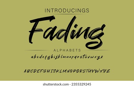 Fading Vector Illustration Grunge Horror Typographie. Hand Made Brush Font.