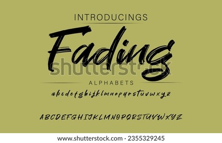 Fading Vector Illustration Grunge Horror Typographie. Hand Made Brush Font.