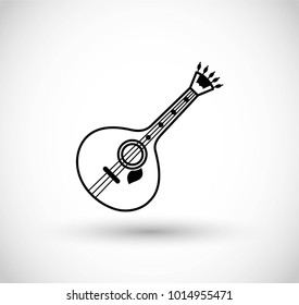 Fado guitar icon vecto