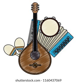 fado guitar with musical instruments