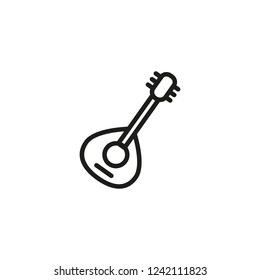 Fado line icon. Portuguese guitar, national musical instrument, folk music. Portugal concept. Vector can be used for topics musical instruments, traditional culture, performance