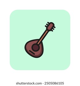 Fado line icon. Portuguese guitar, national musical instrument, folk music. Portugal concept. Vector can be used for topics musical instruments, traditional culture, performance