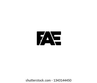 FAE monogram simple design on white background