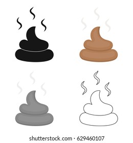 Faeces vector icon in cartoon style for web