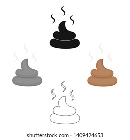 Faeces vector icon in cartoon,black style for web