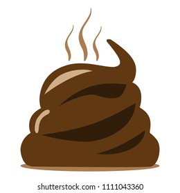 Faeces vector illustration icon in cartoon design. Flat design,