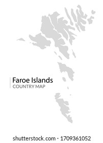 Faeroe islands vector map illustration. Faroe island country travel isolated shape