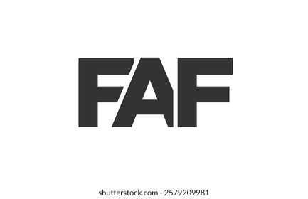 FAF logo design template with strong and modern bold text. Initial based vector logotype featuring simple and minimal typography. Trendy company identity ideal for businesses brand presence.